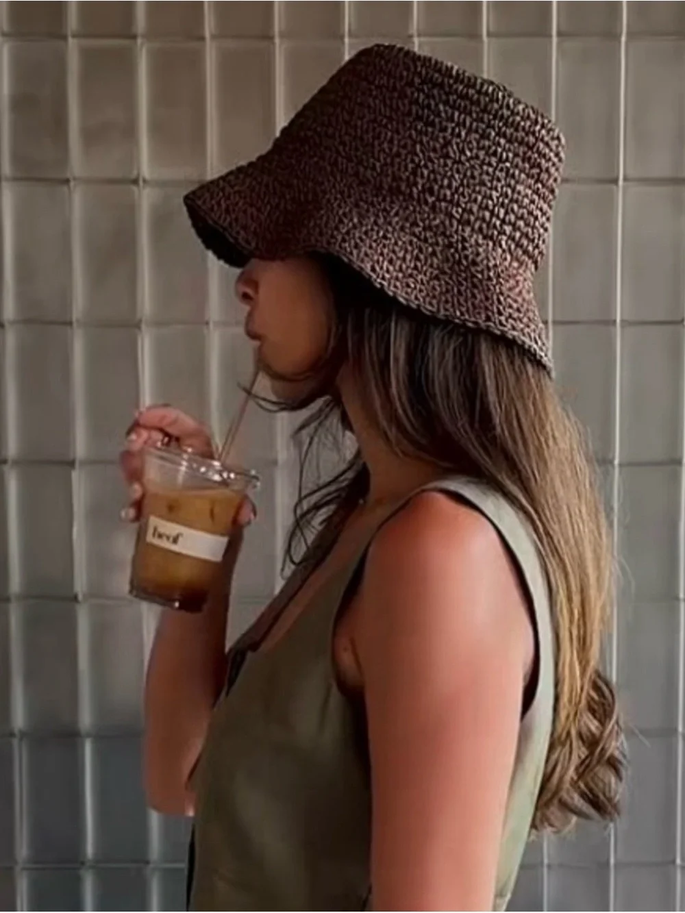 Wyeth by Todd Magill Brown Woven Bucket Hat